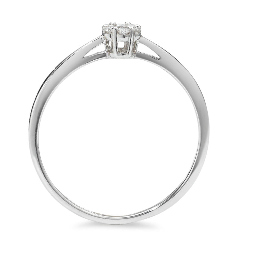 Solitaire ring 14k White Gold Diamond 0.07 ct, 7 Stones, w-si