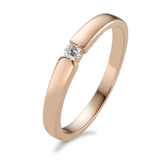 Solitaire ring 14k Red Gold Diamond 0.06 ct, w-si