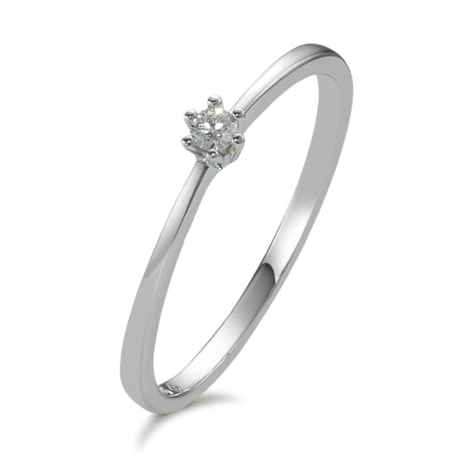 Solitaire ring 14k White Gold Diamond 0.05 ct, w-si