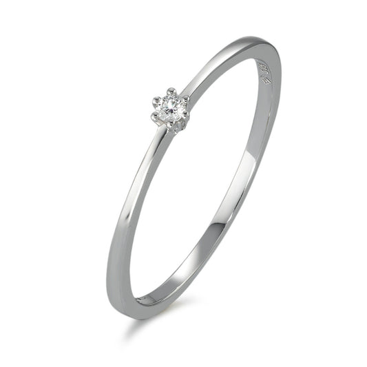 Solitaire ring 14k White Gold Diamond 0.03 ct, w-si