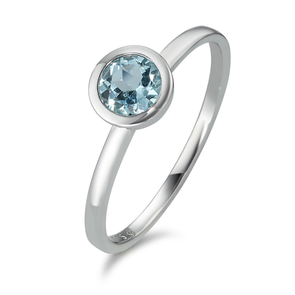 Ring 14k White Gold Topaz Blue Ø6.5 mm