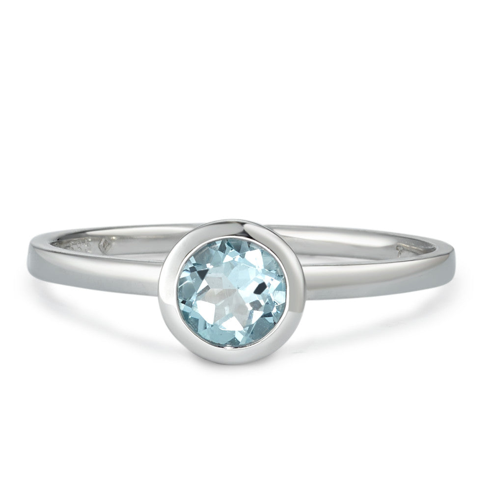 Ring 14k White Gold Topaz Blue Ø6.5 mm