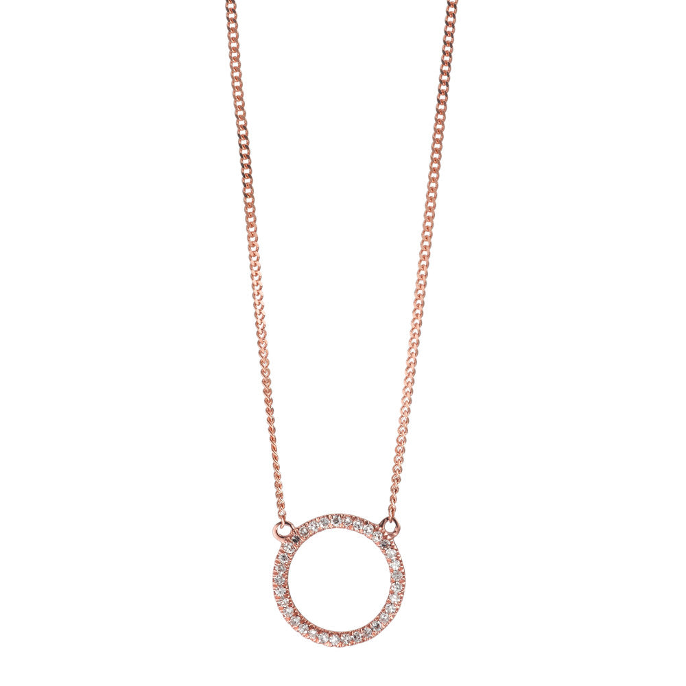 Necklace 14k Red Gold Diamond 0.05 ct, w-si 42 cm