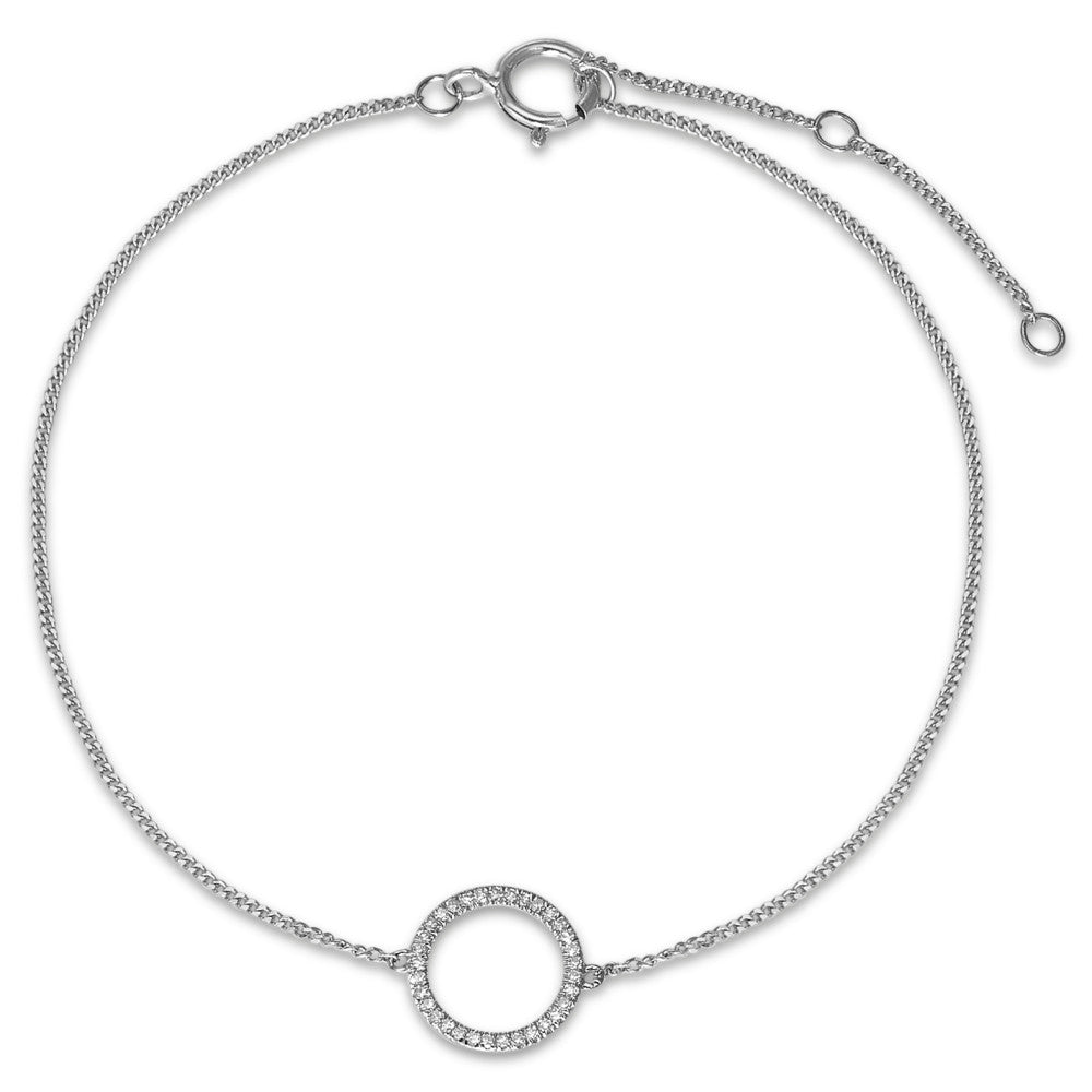 Bracelet 14k White Gold Diamond 0.05 ct, w-si 15-18 cm