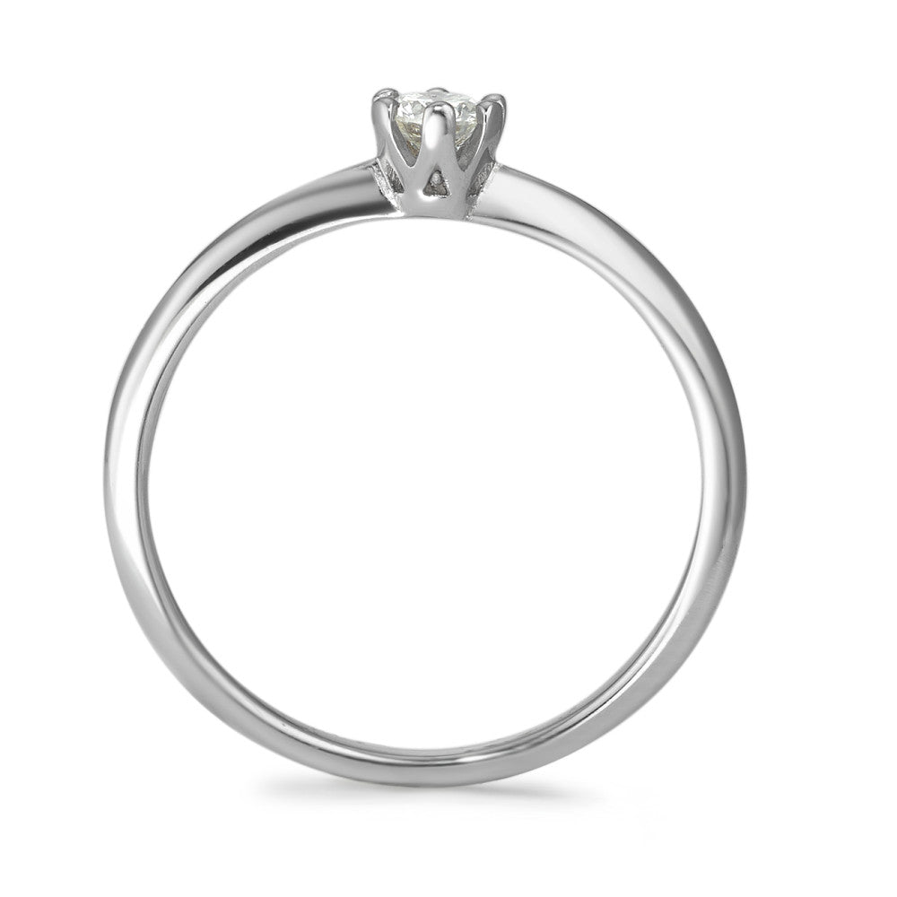 Solitaire ring 14k White Gold Diamond 0.15 ct, w-si