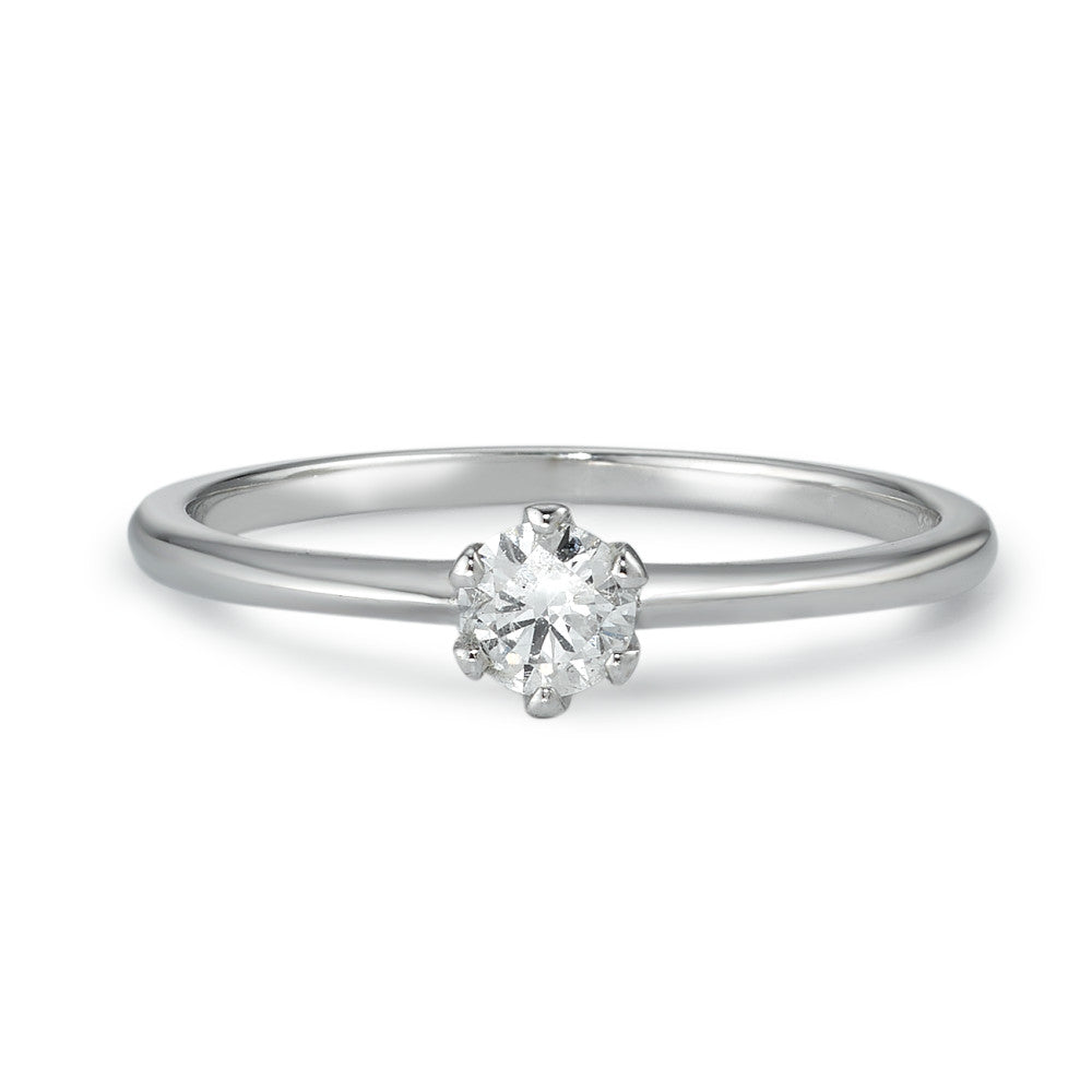 Solitaire ring 14k White Gold Diamond 0.15 ct, w-si