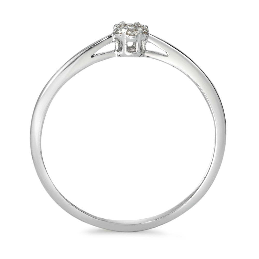 Solitaire ring 14k White Gold Diamond 0.05 ct, 7 Stones, w-si