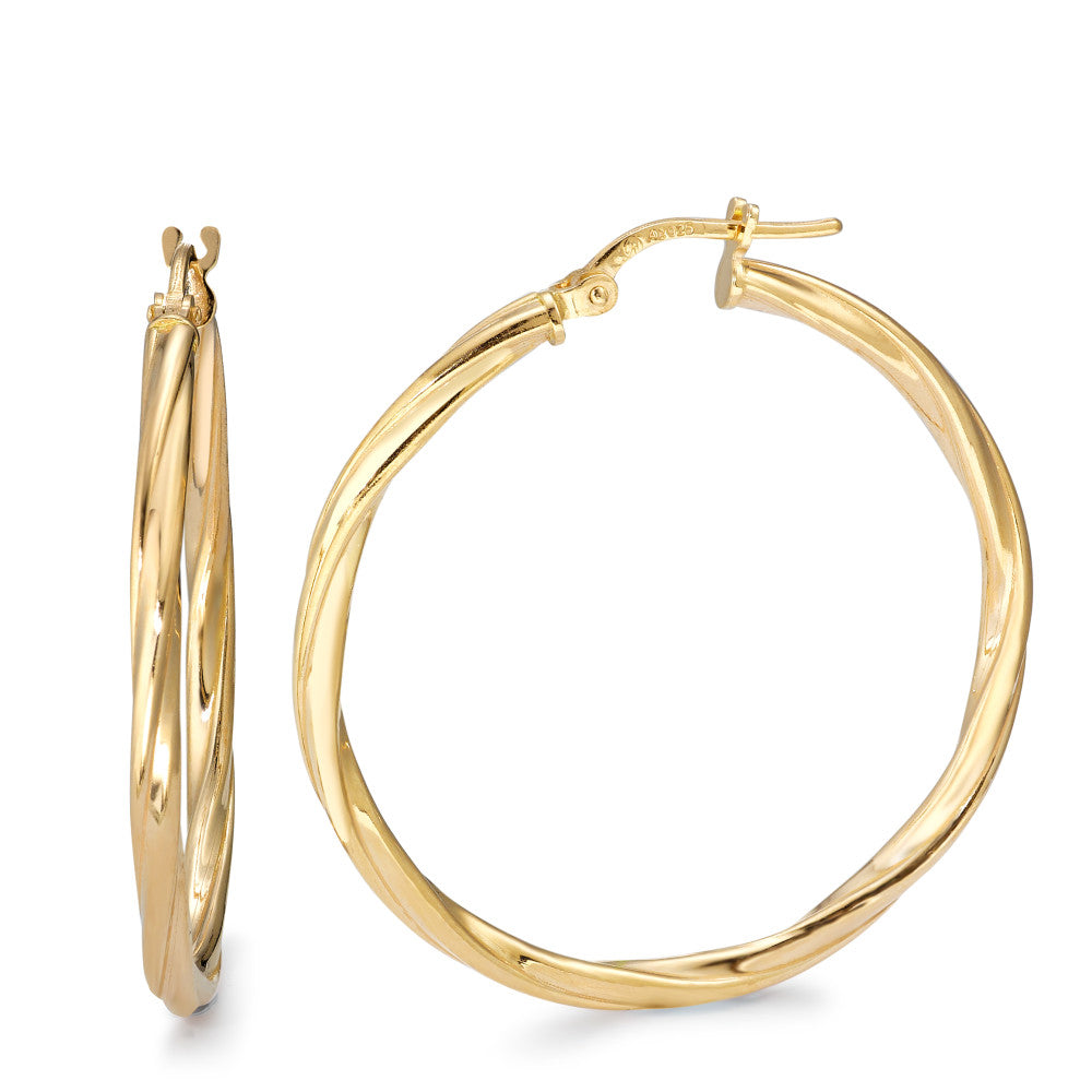 Hoop earrings Silver Yellow Gold plated