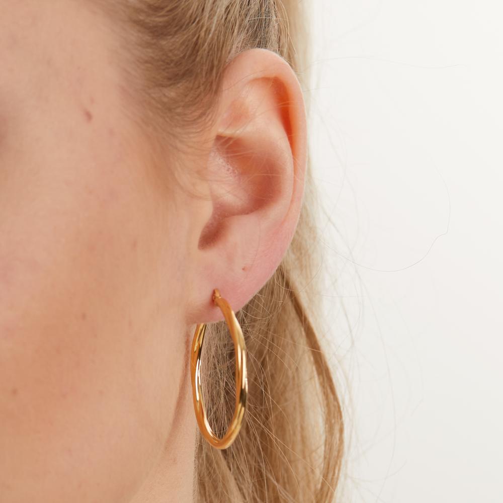 Hoop earrings Silver Yellow Gold plated