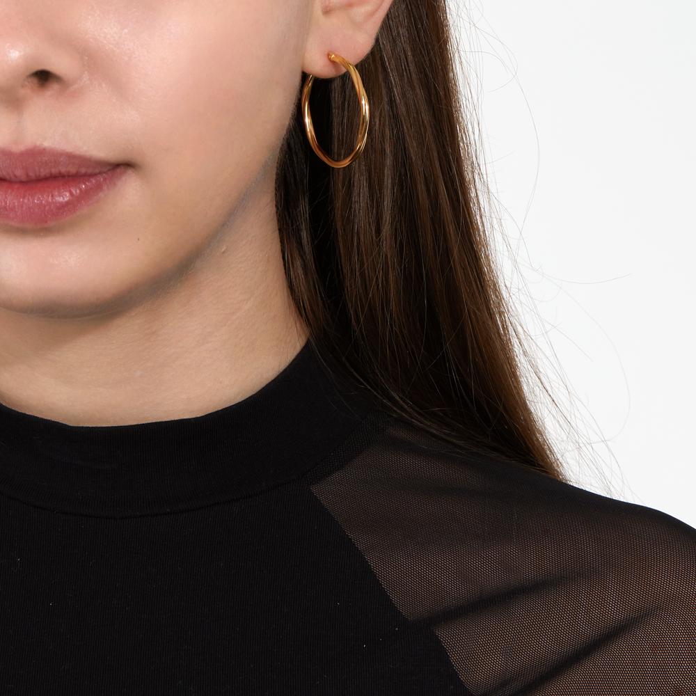 Hoop earrings Silver Yellow Gold plated