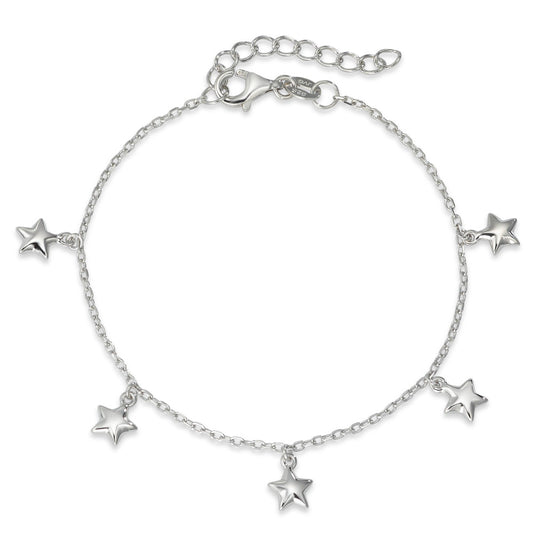 Bracelet Silver Rhodium plated Star 16-19 cm