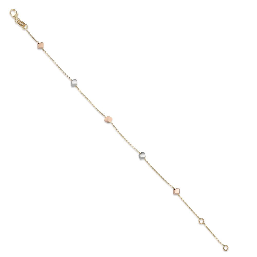 Bracelet 14k Yellow Gold, 14k White Gold, 14k Red Gold Tricolor 17-19 cm Ø4 mm