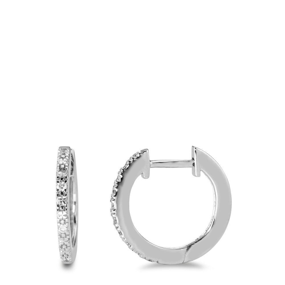 Hinged hoop 14k White Gold Diamond 0.06 ct, 8 Stones, w-si