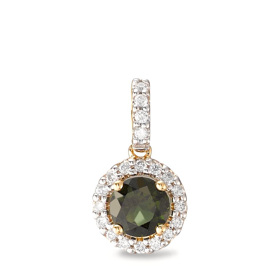 Pendant 18k Yellow Gold Tourmaline Ø8 mm