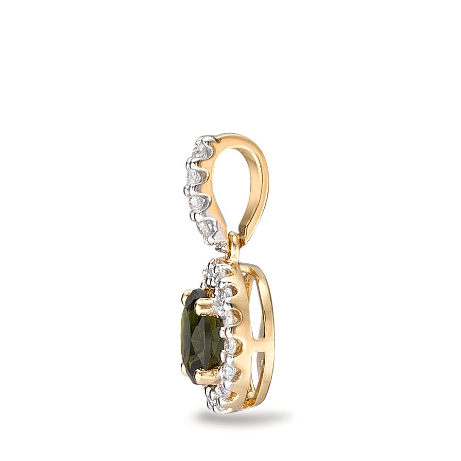 Pendant 18k Yellow Gold Tourmaline Ø8 mm