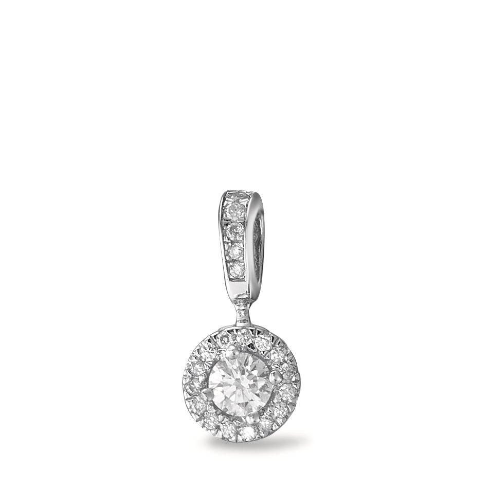 Pendant 18k White Gold Diamond 0.16 ct, w-si Ø5.5 mm