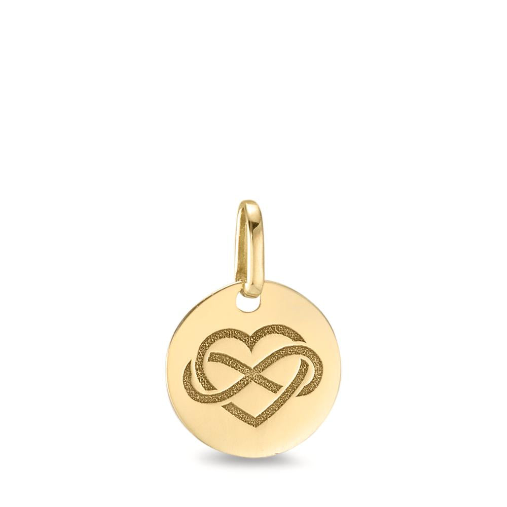 Engravable pendant 14k Yellow Gold Heart Ø9.5 mm