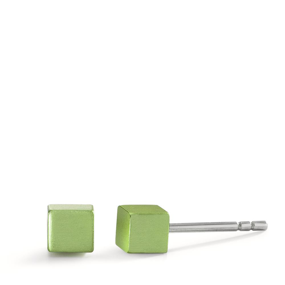 Stud earrings Stainless steel, Aluminum Ø4 mm