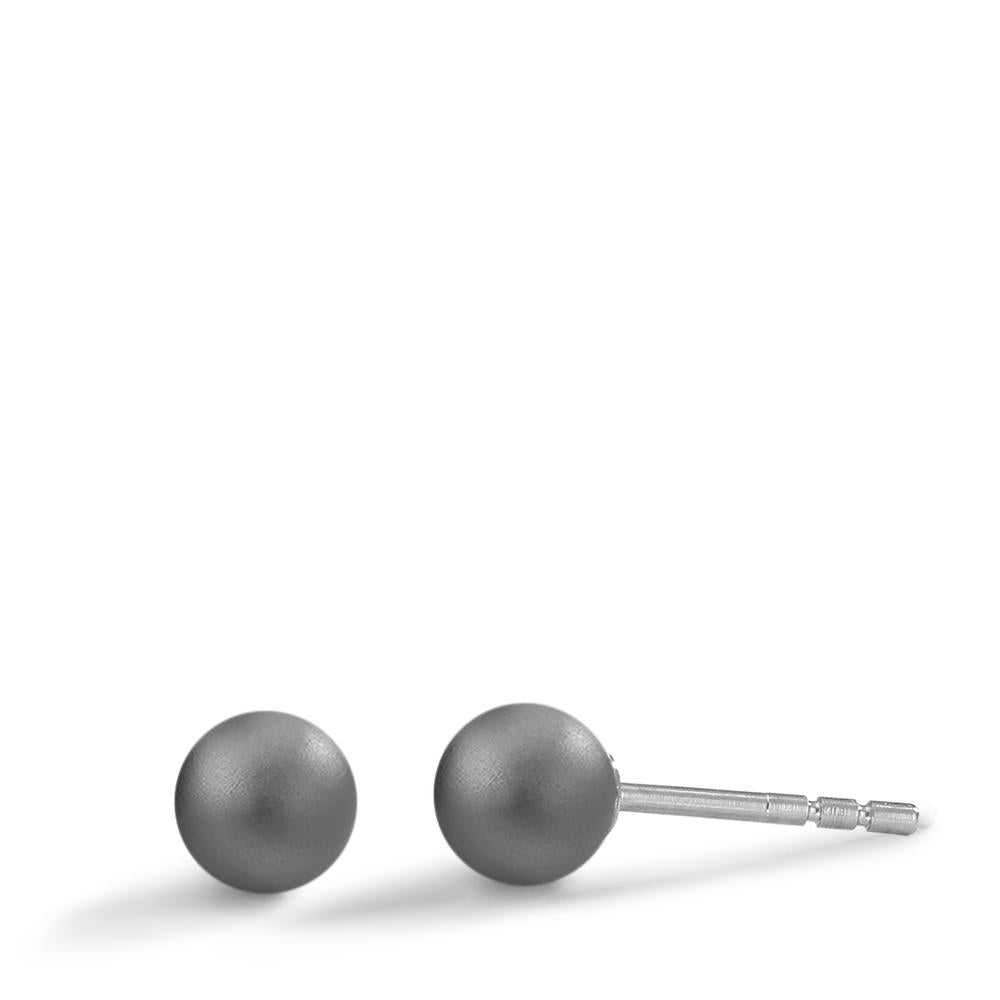 Stud earrings Stainless steel, Aluminum Ø5 mm