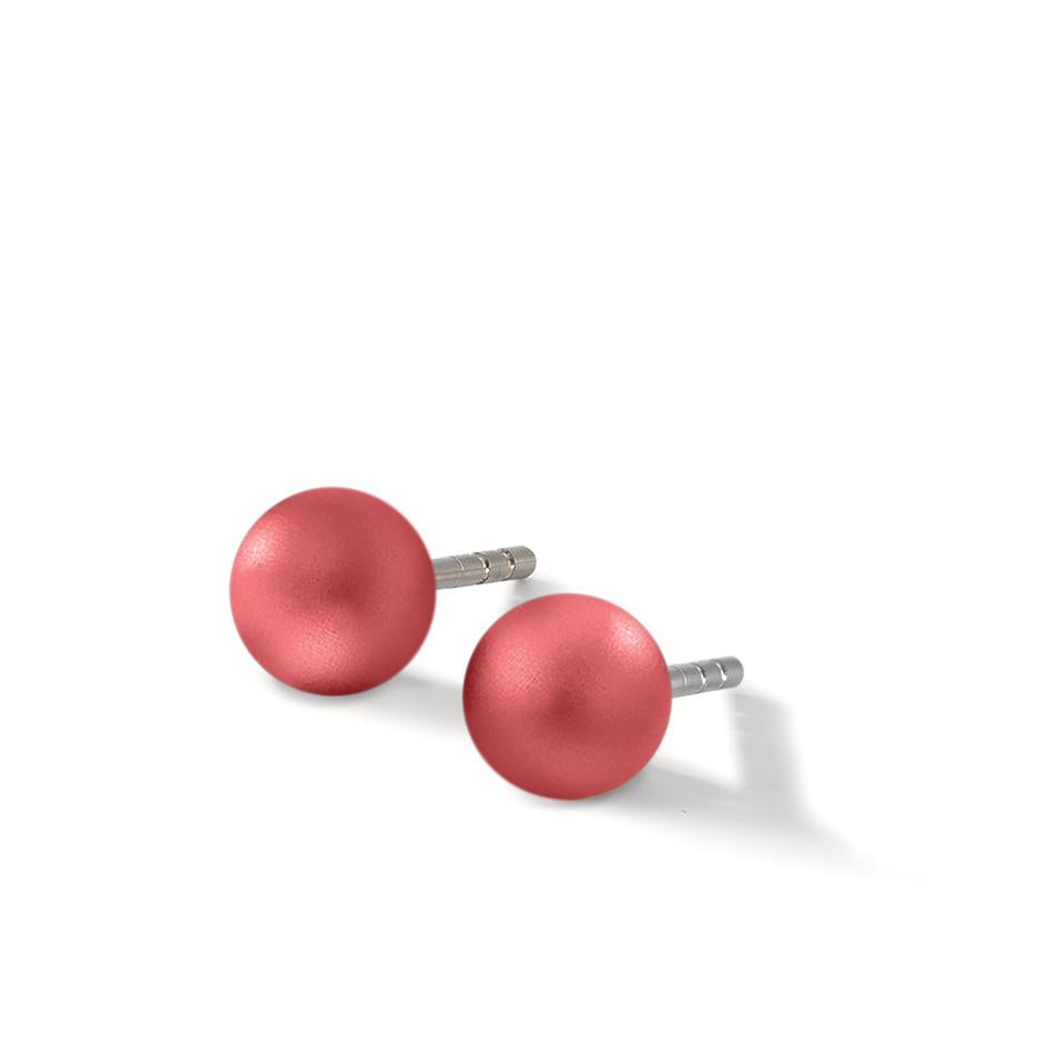 Stud earrings Stainless steel, Aluminum Ø6 mm