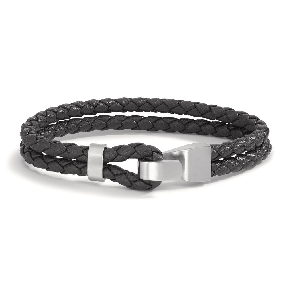 Bracelet Stainless steel, Leather 21 cm