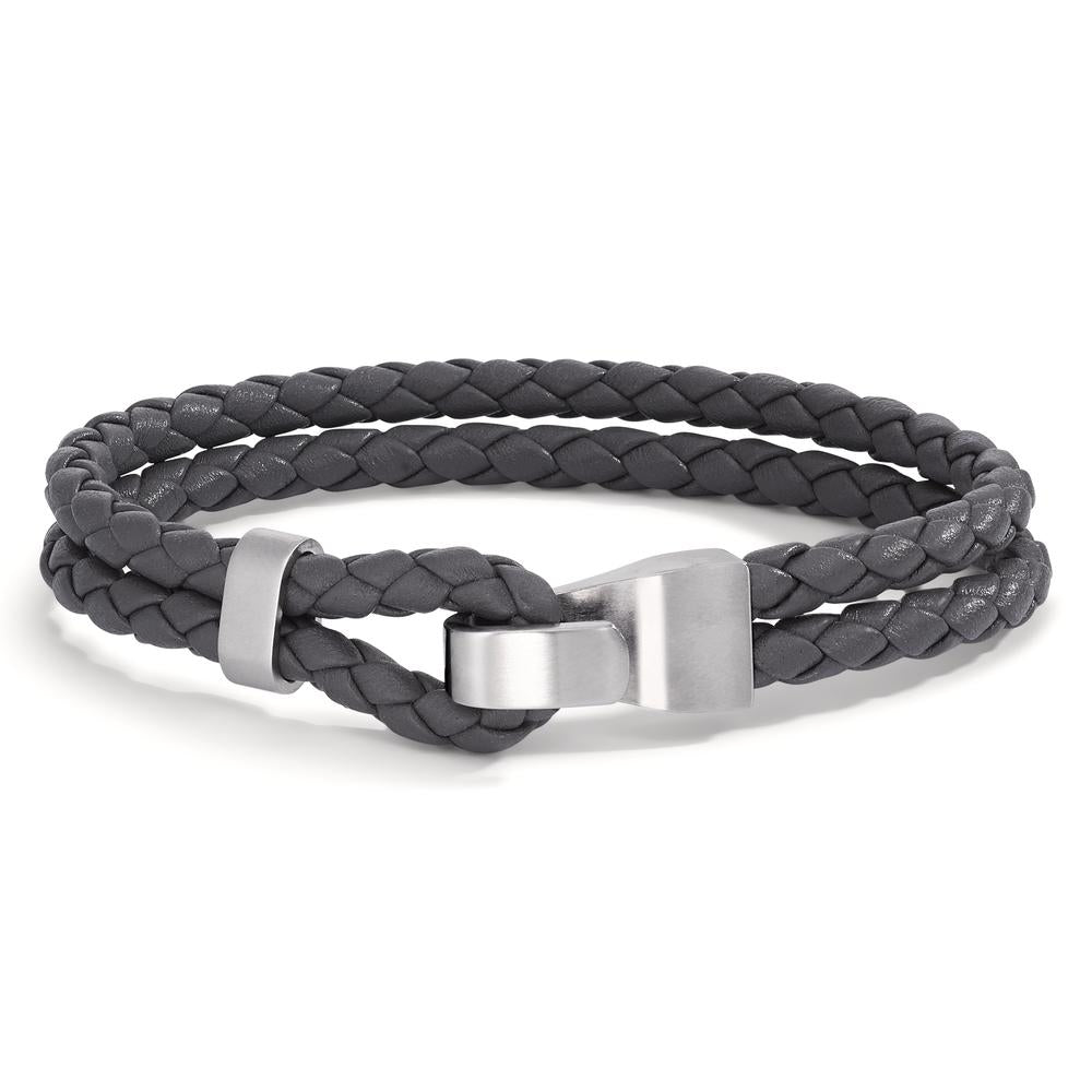 Bracelet Stainless steel, Leather 21 cm