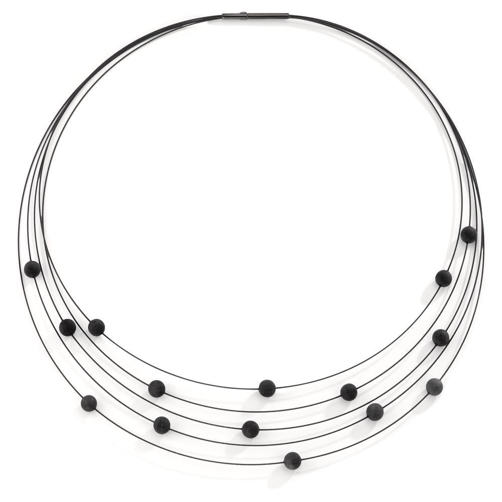 Necklace Stainless steel, Carbon Black IP coated 42 cm