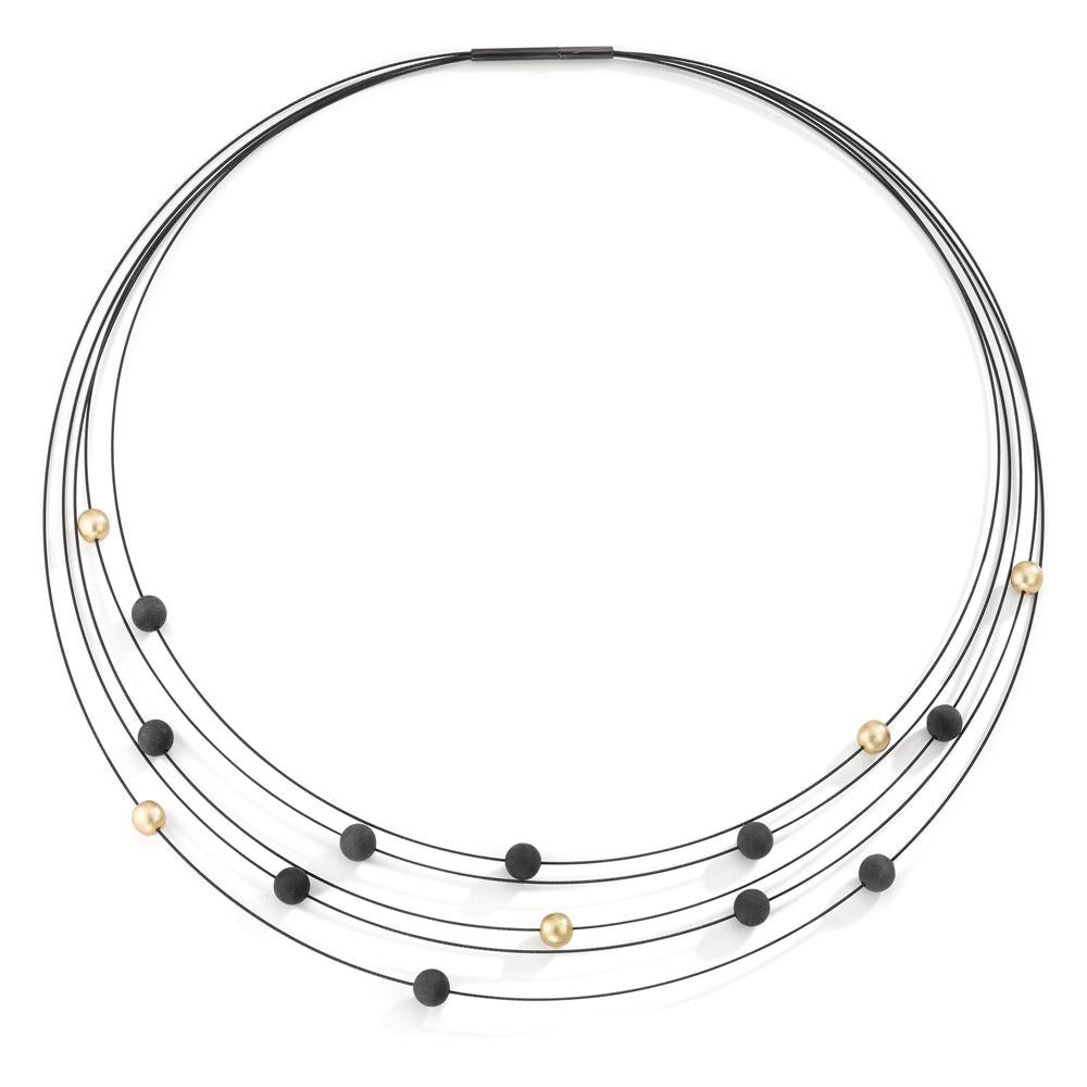 Necklace Stainless steel, Carbon, Aluminum Yellow IP coated 42 cm Ø4.5 mm