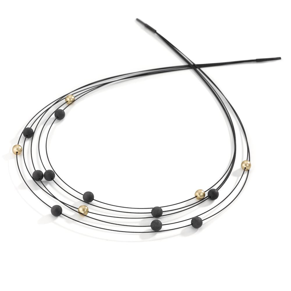 Necklace Stainless steel, Carbon, Aluminum Yellow IP coated 42 cm Ø4.5 mm