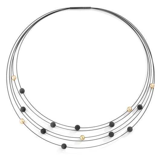 Necklace Stainless steel, Carbon, Aluminum Yellow IP coated 45 cm