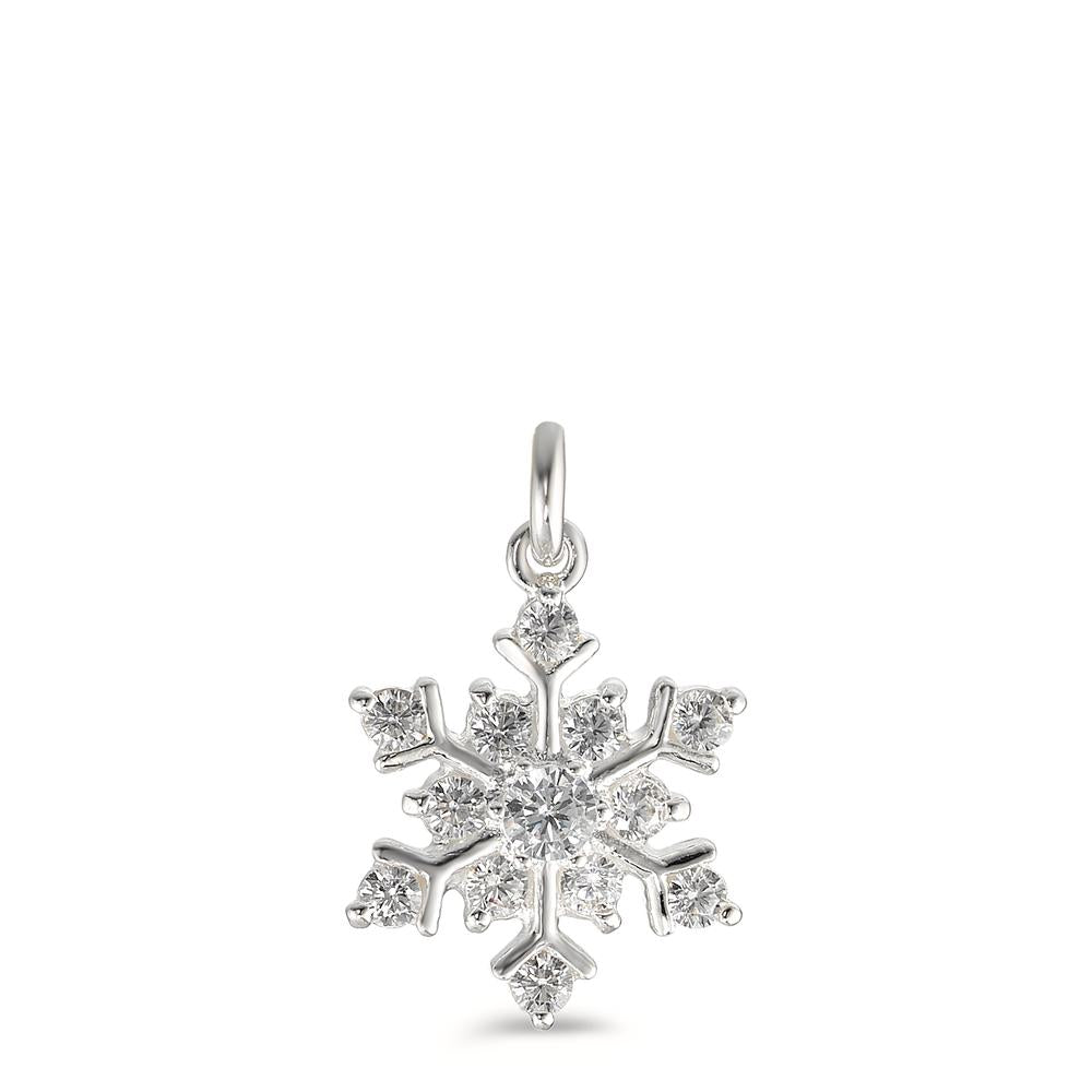 Pendant Silver Zirconia Snowflake Ø13 mm