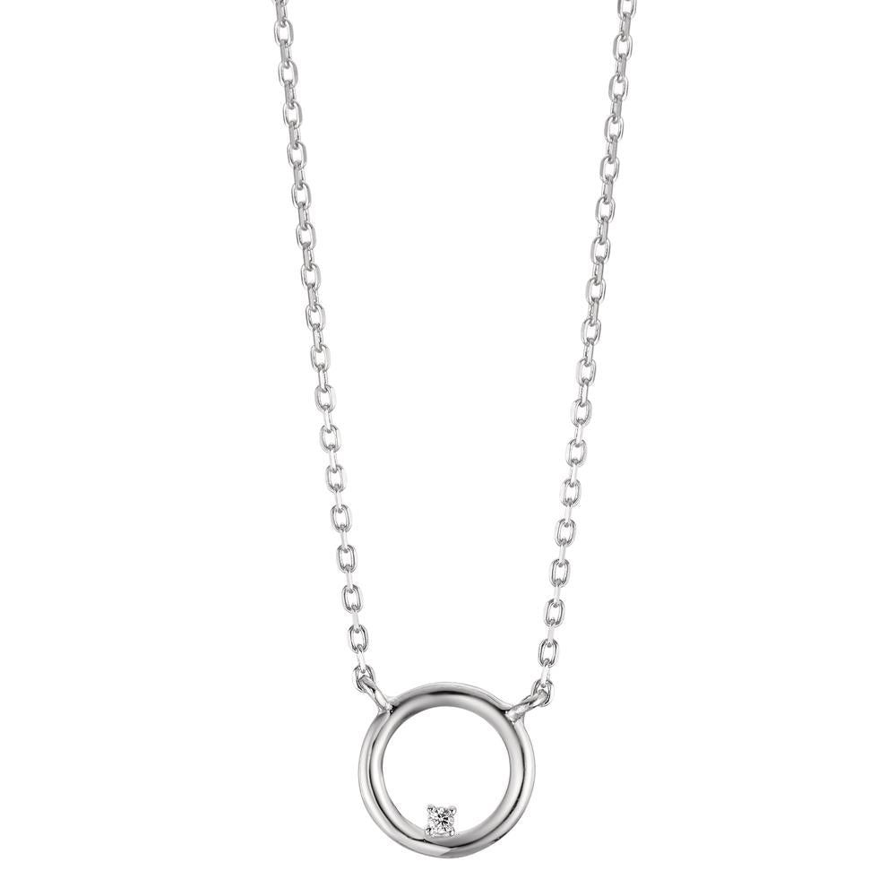 Necklace Silver Zirconia Rhodium plated 40-45 cm