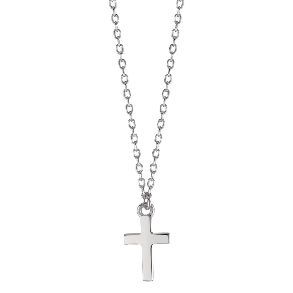 Necklace Silver Rhodium plated Cross 40-43 cm