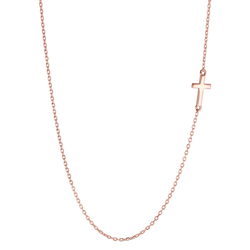 Necklace Silver Rose Gold plated Cross 40-43 cm