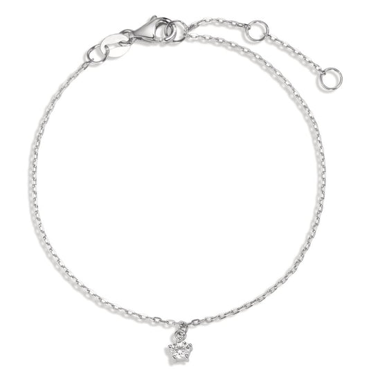 Bracelet Silver Zirconia Rhodium plated 16-19 cm