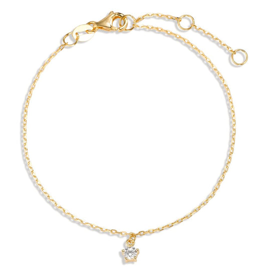 Bracelet Silver Zirconia Yellow Gold plated 16-19 cm