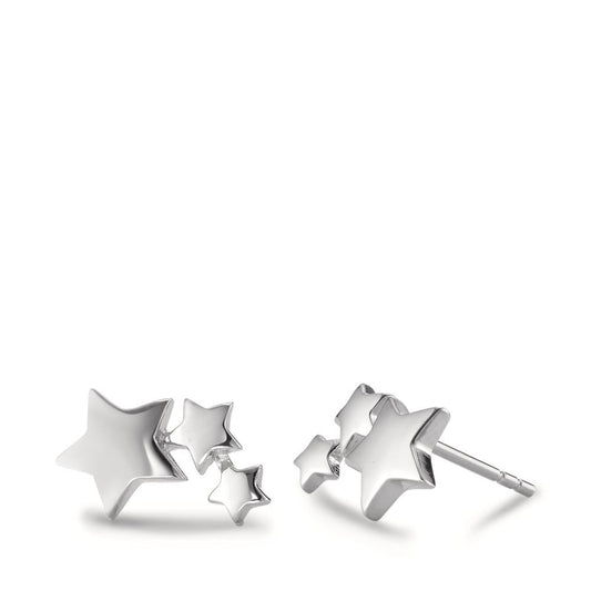 Stud earrings Silver Rhodium plated Star