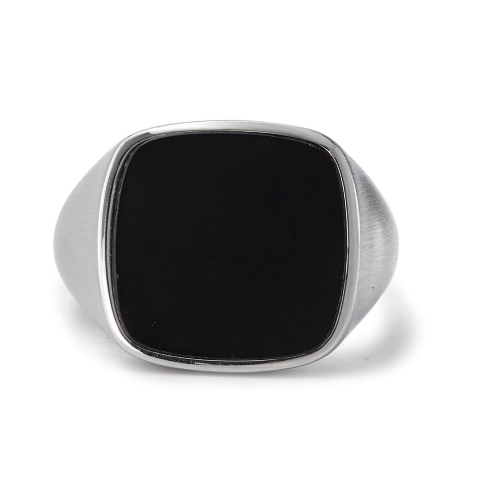 Ring Silver Onyx Rhodium plated