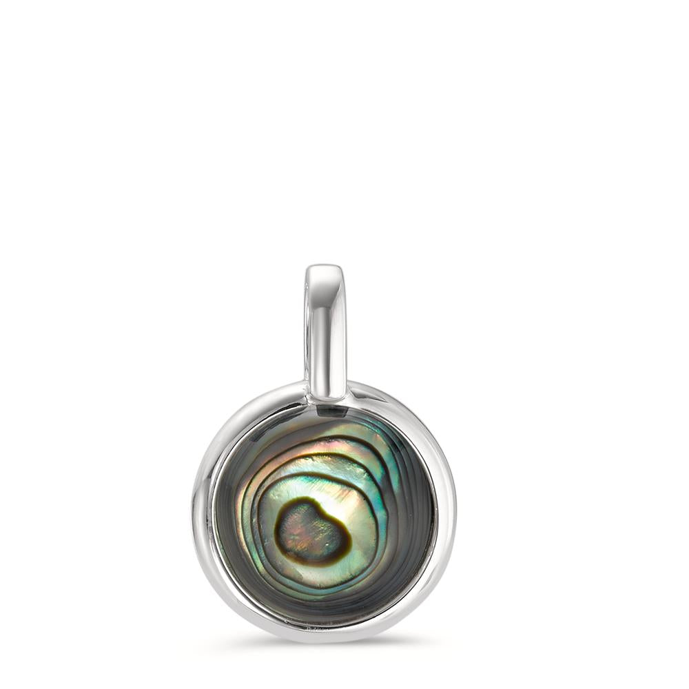 Pendant Silver Abalone Rhodium plated Ø14 mm