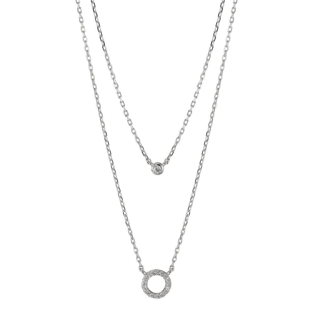 Necklace Silver Zirconia Rhodium plated 40-45 cm