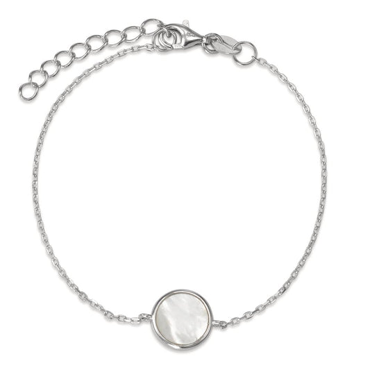 Bracelet Silver Rhodium plated Mother of pearl 16-19 cm