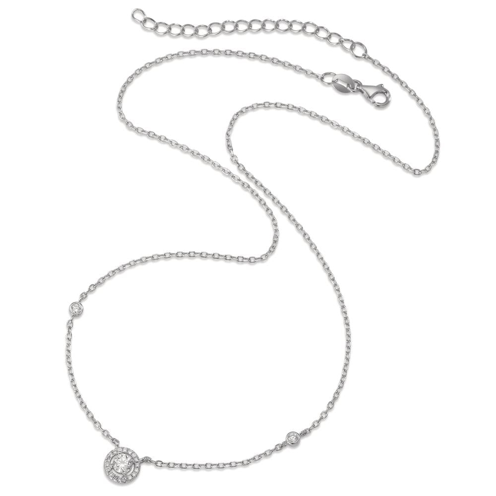 Necklace Silver Zirconia Rhodium plated 39-44 cm