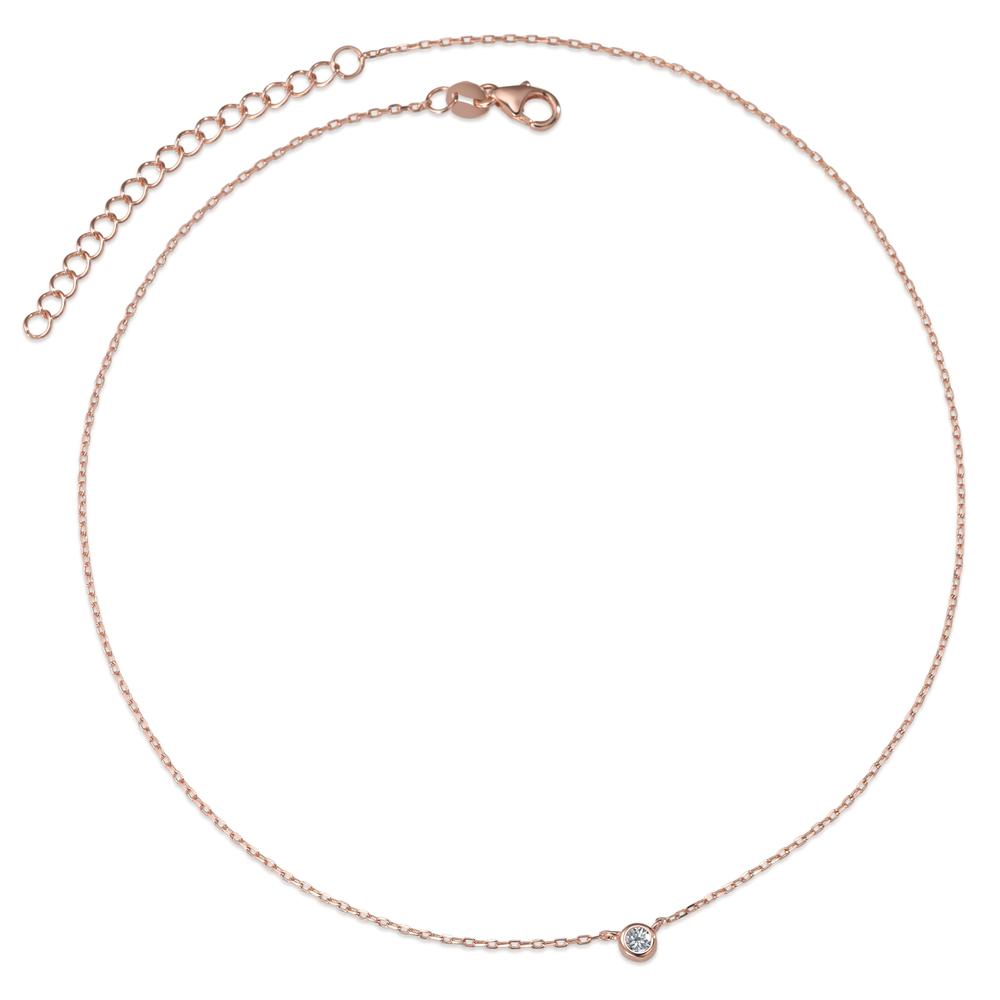 Necklace Silver Zirconia Rose Gold plated 40-45 cm