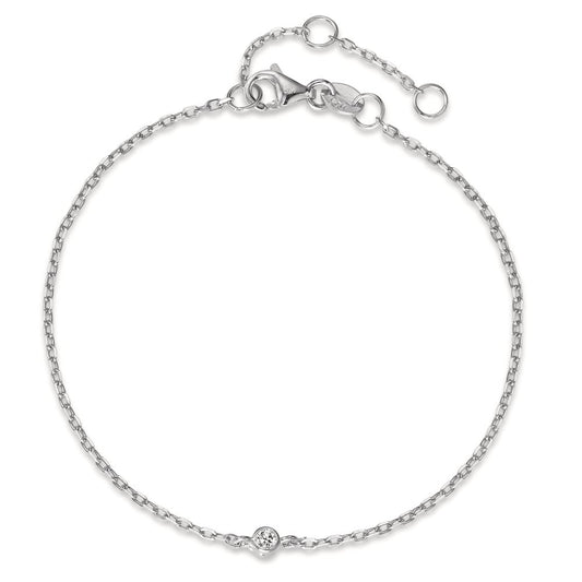 Bracelet Silver Zirconia Rhodium plated 16-19 cm