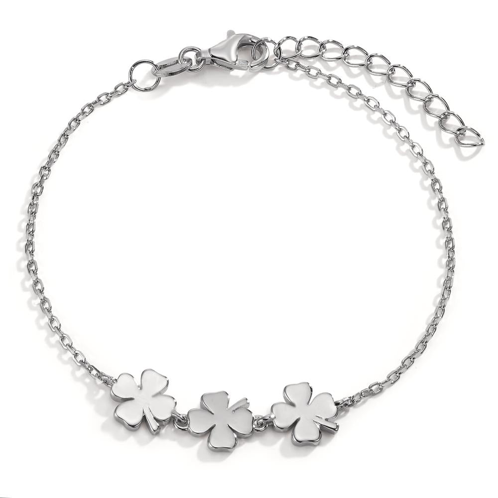 Bracelet Silver Rhodium plated Cloverleaf 16-19 cm