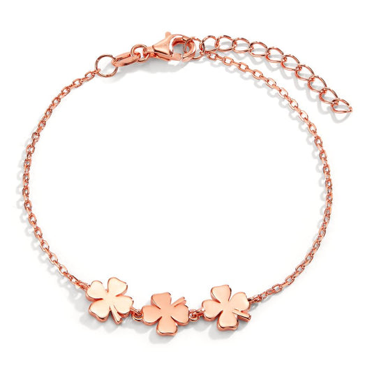 Bracelet Silver Rose Gold plated Cloverleaf 16-19 cm