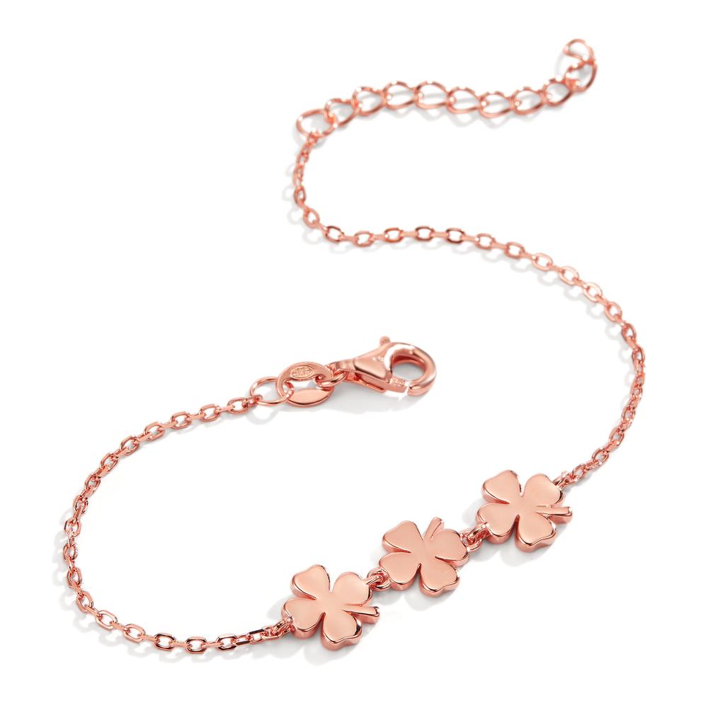 Bracelet Silver Rose Gold plated Cloverleaf 16-19 cm