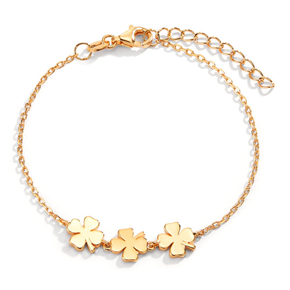 Bracelet Silver Yellow Gold plated Cloverleaf 16-19 cm