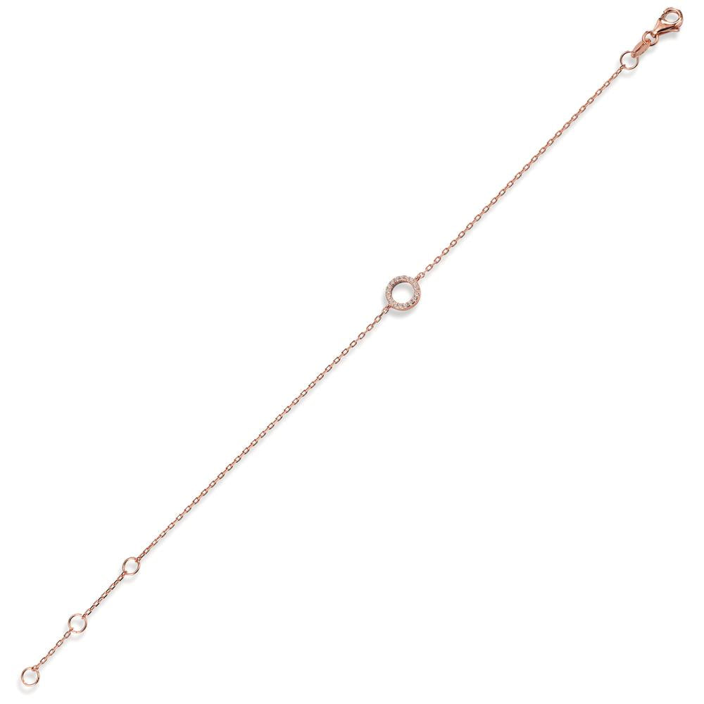 Bracelet Silver Zirconia Rose Gold plated 16-19 cm