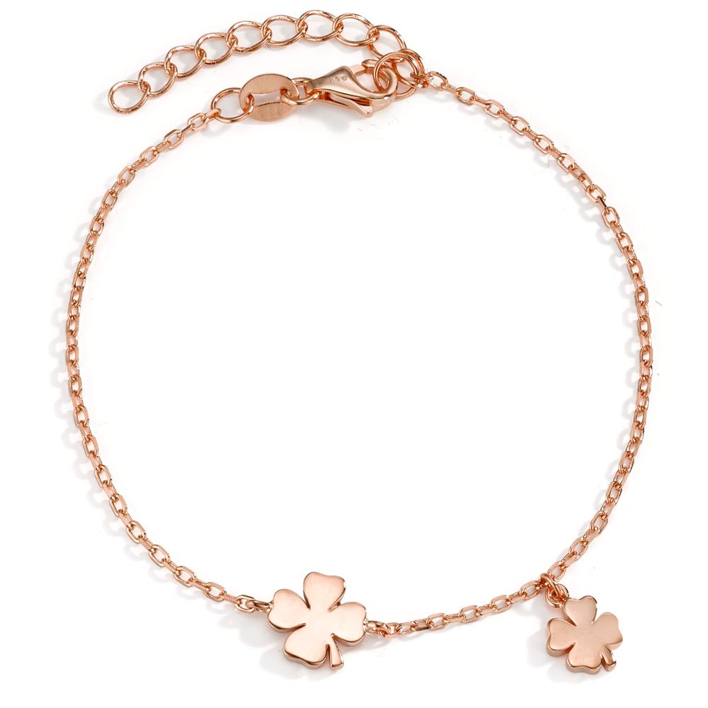 Bracelet Silver Rose Gold plated Cloverleaf 16-19 cm